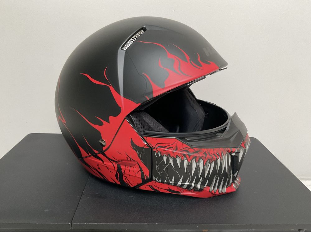 Kask motocyklowy HJC i20 Venom Black Red rozm. M BDB