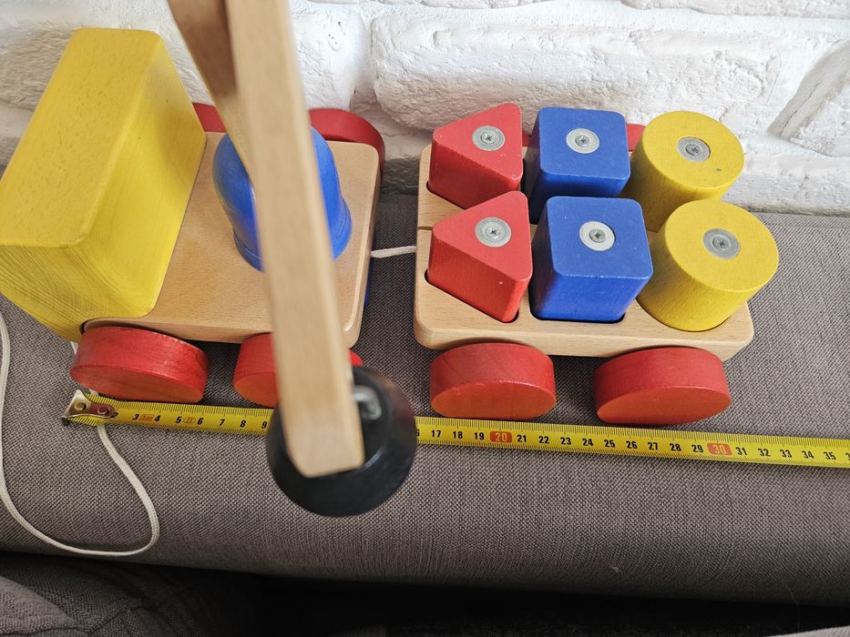 Drewniany dźwig Ikea klocki magnes