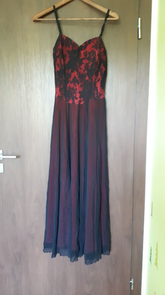 Suknia wieczorowa Bonprix 34 36 czerwono-czarna wesele studniówka