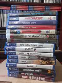 Диски GTA 5,Spider Man,Need For Speed,Ratched and Clank,Resistance,WRC