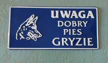 Uwaga pies tabliczka