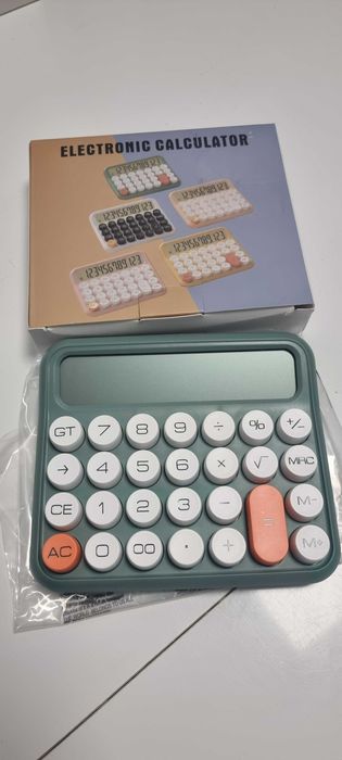 Kalkulator z przyciskami 12-cyfrowy kalkulator + 2 baterie Zielony