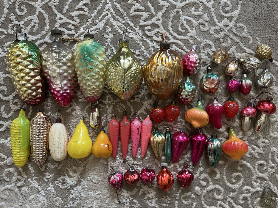 Елочные новогодние игрушки. Дед Мороз. Снегурка. СССР.