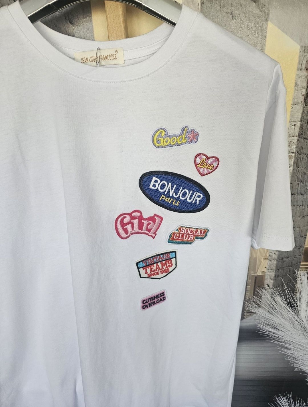 Super bluzka naszywki tshirt WYPRZEDAŻ
