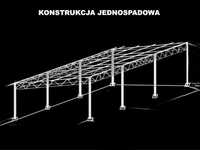 Konstrukcja małej hali 6,46m x 19,30m