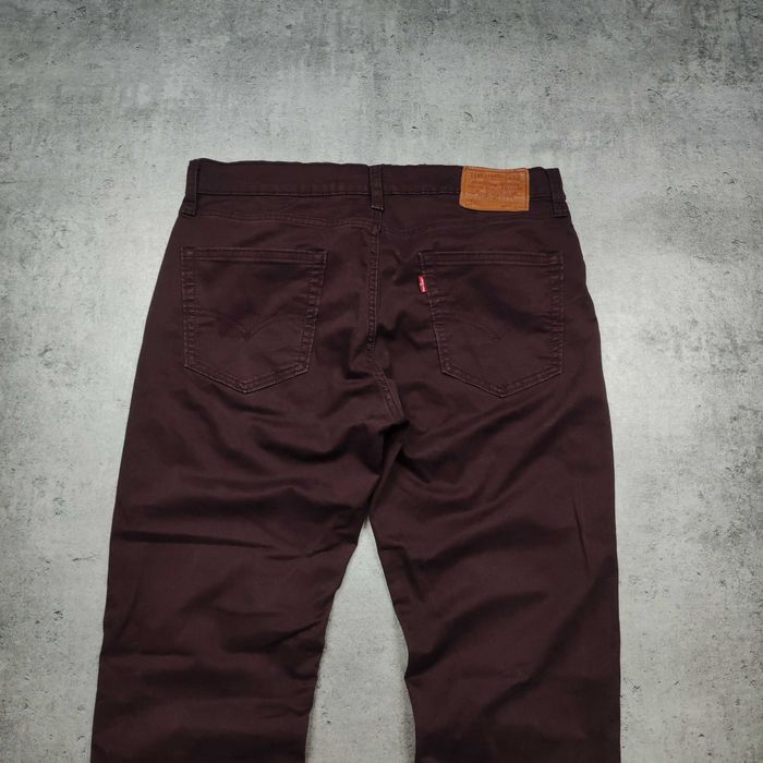 MĘSKIE Spodnie PREMIUM Eleganckie Chino Jeans Levis Materiał Bordowe