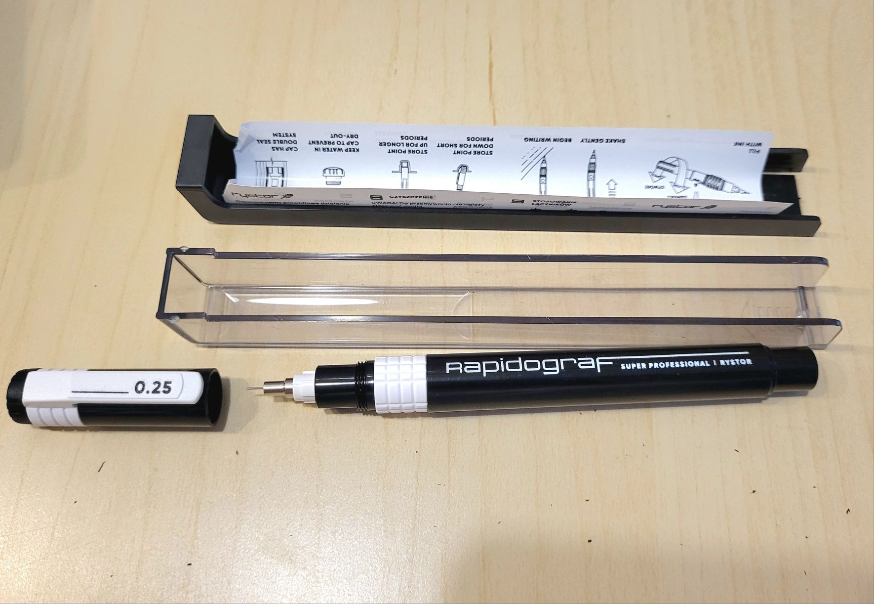 rapidograf Super Professional, Rystor 0,25 mm nowy