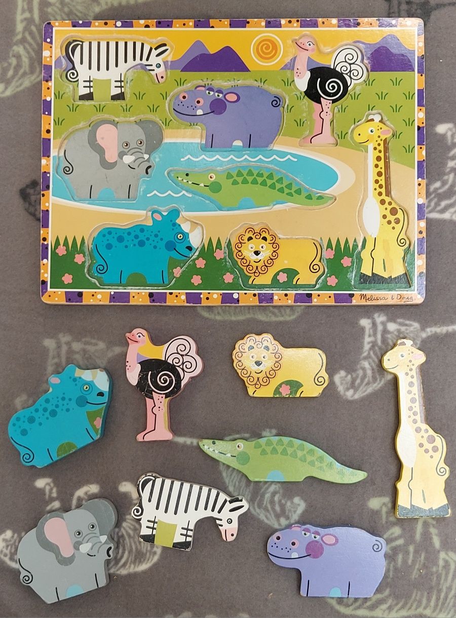 Puzzle melissa and doug safari. Układanka drewniana zwierzęta.