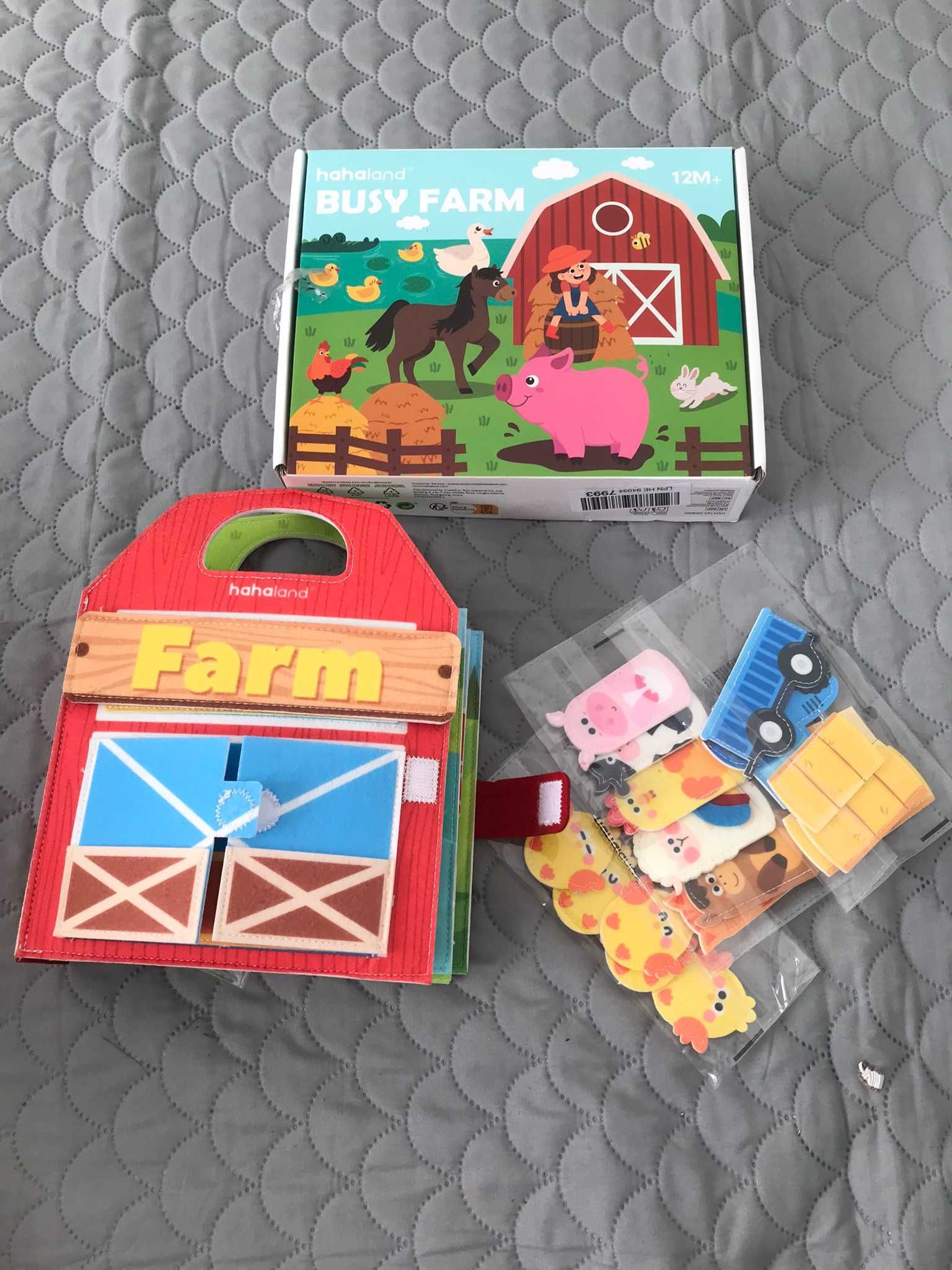 Ksiązeczka sensoryczna edukacyjna filcowa Farma + GRATIS