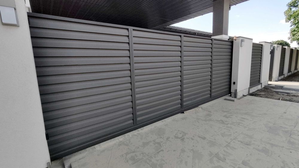 Ворота у двір відкатні автоматичні, зсувні, ворота откатные