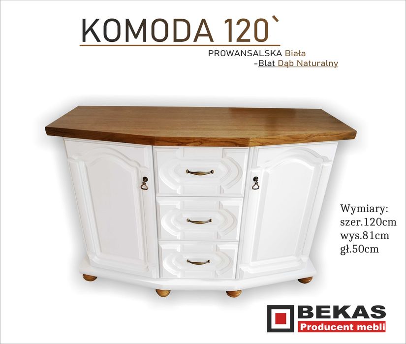 Stylowa Witryna 181 Barek Biały Dąb Prowansalski BEKAS Producent Mebli