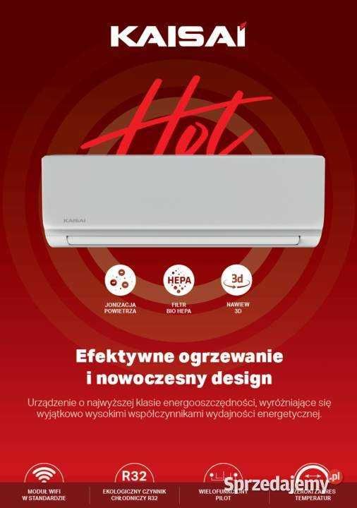 Klimatyzator ścienny Kaisai HOT KSH-12HRHI/O 3,5kW/3,8kW z montażem