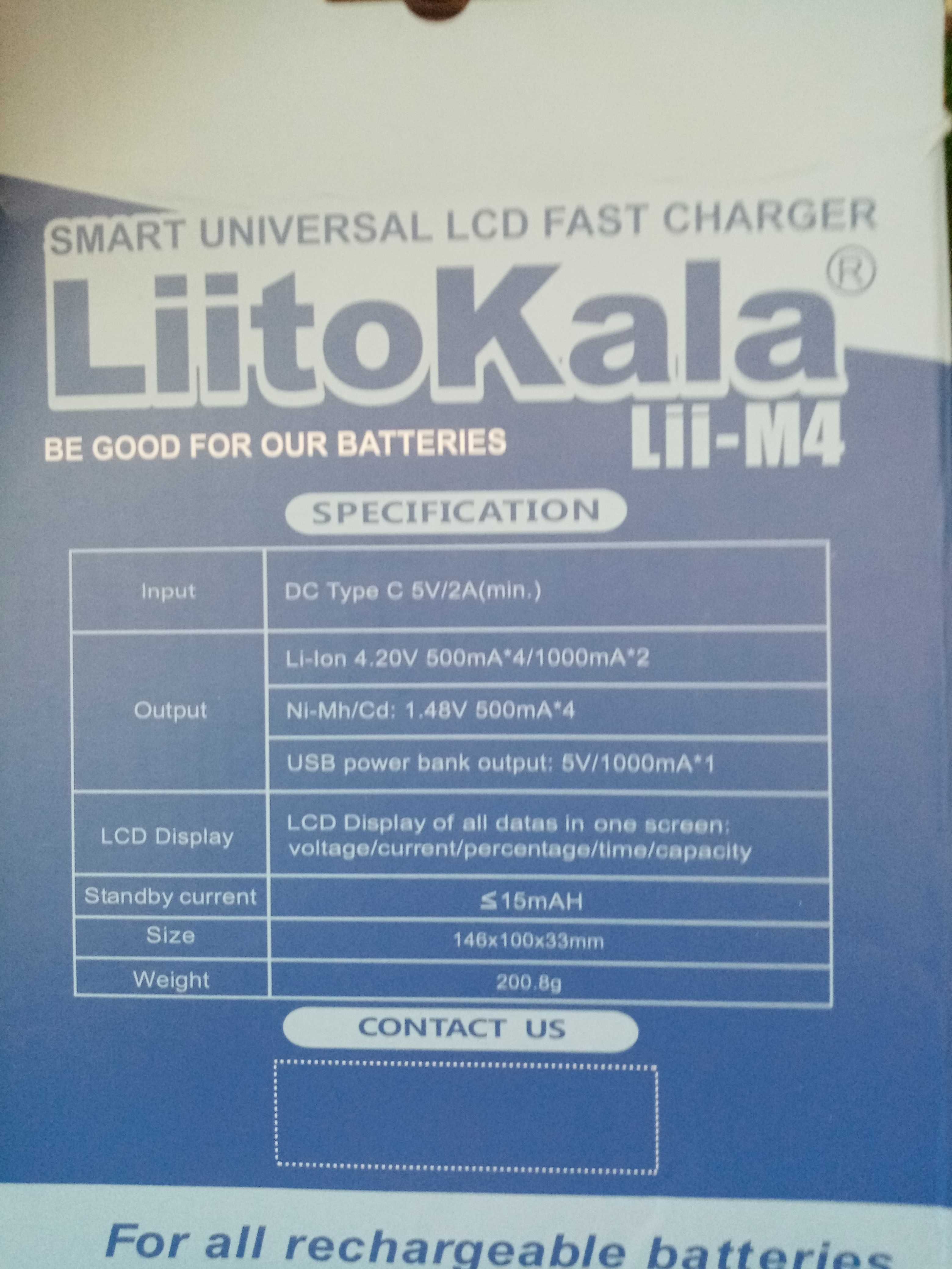 Liitokala Lii-M4 зарядное  для аккумуляторов
