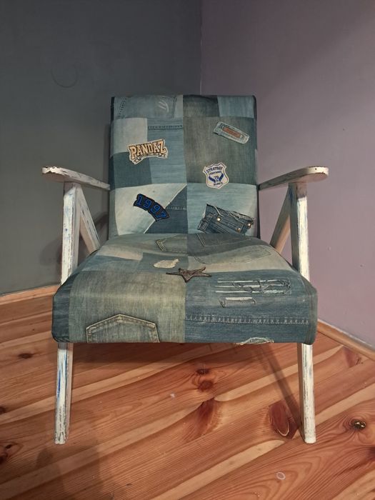 Fotel Var B-310 Chierowski obszyty w jeans