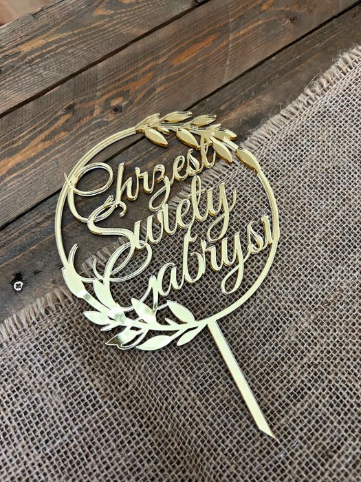 Topper na tort Chrzest Święty Gabrysi plexi