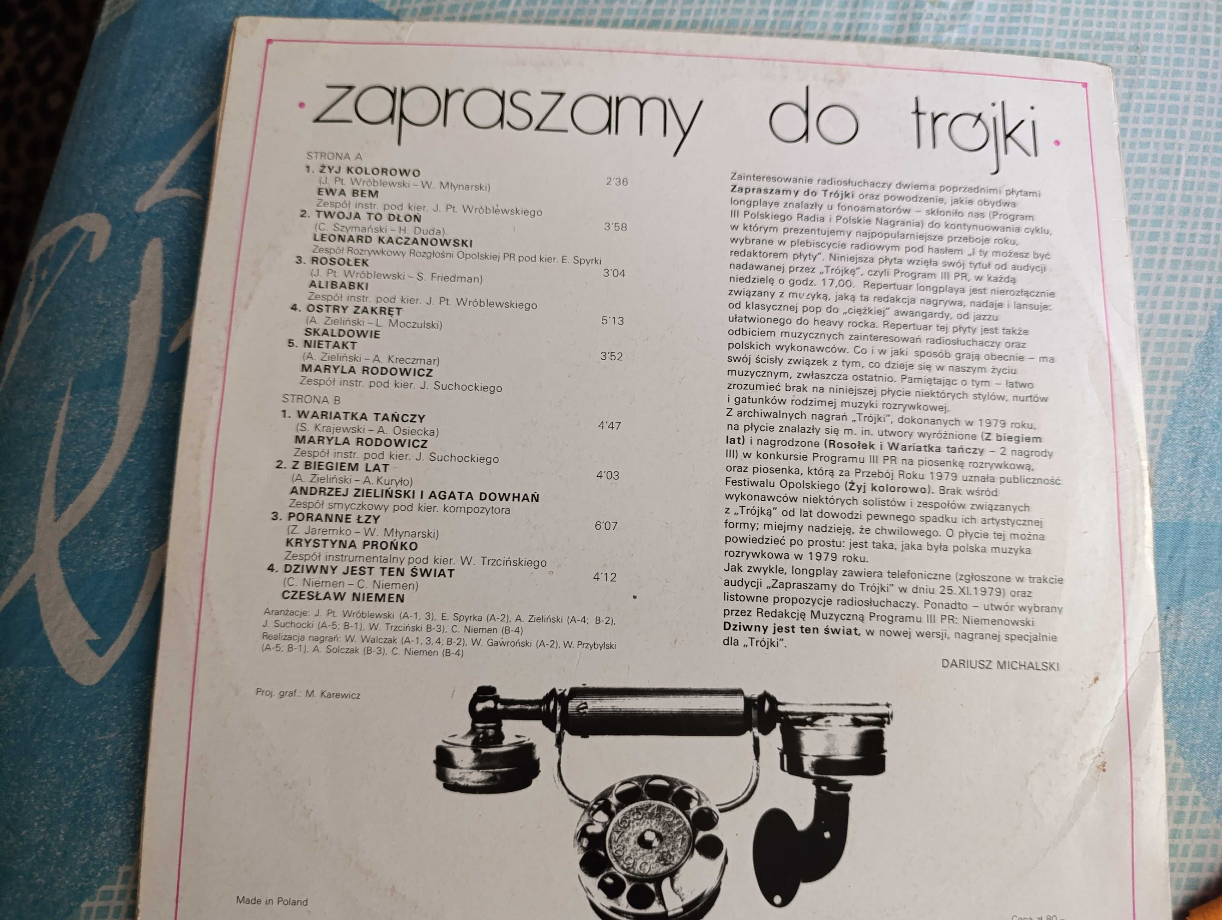 płyta winylowa zapraszamy do trójki - 1979 rok