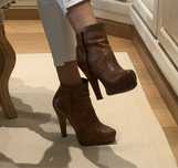Botins camel pele