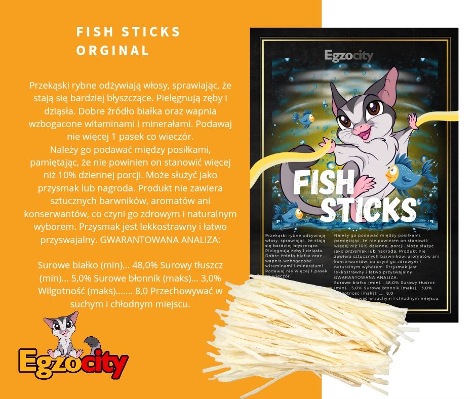 Lotopałanka karłowata Fish sticks 100g +100g