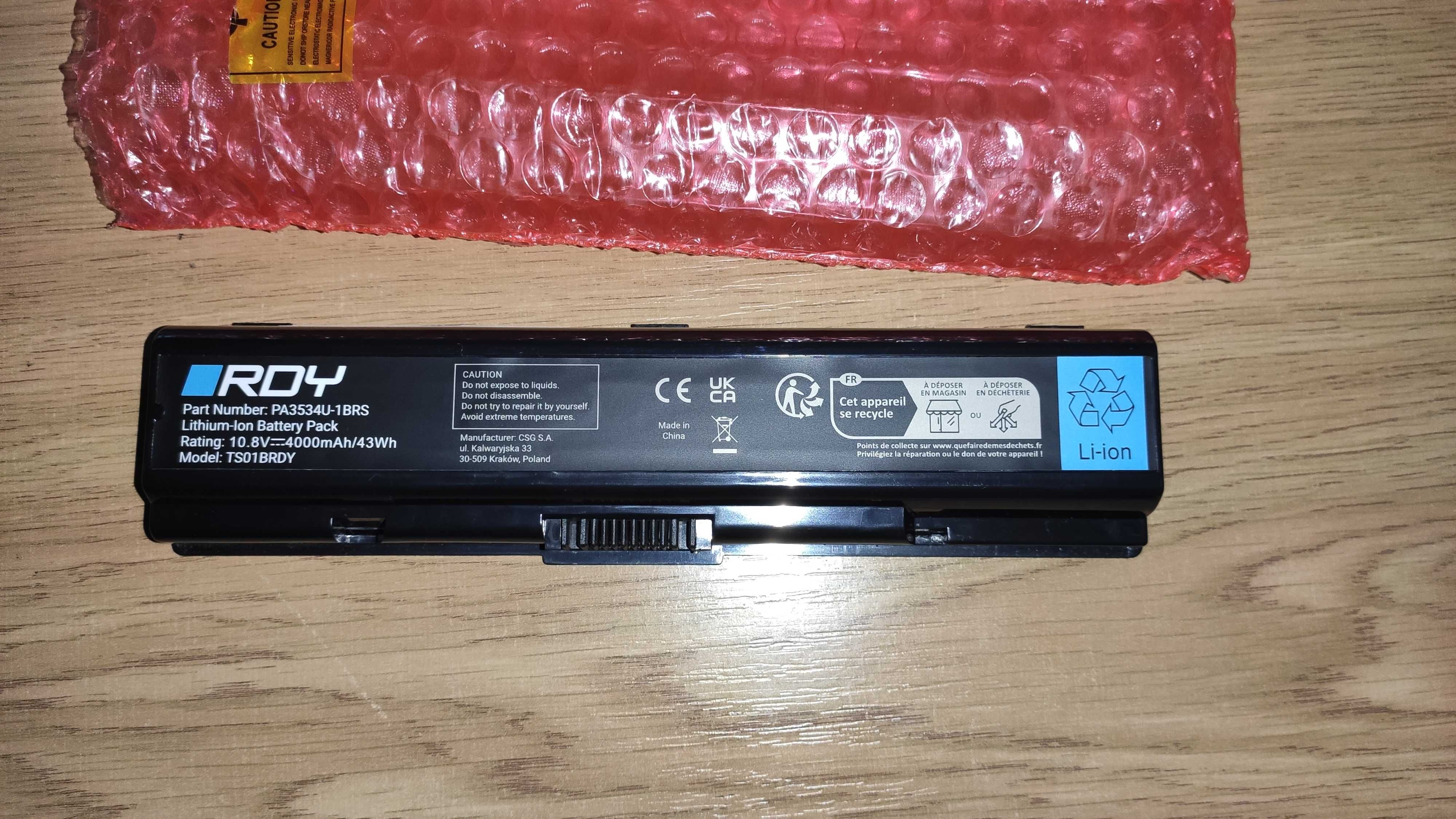 Bateria do laptopów Toshiba 4000mAh RDY litowo-jonowa