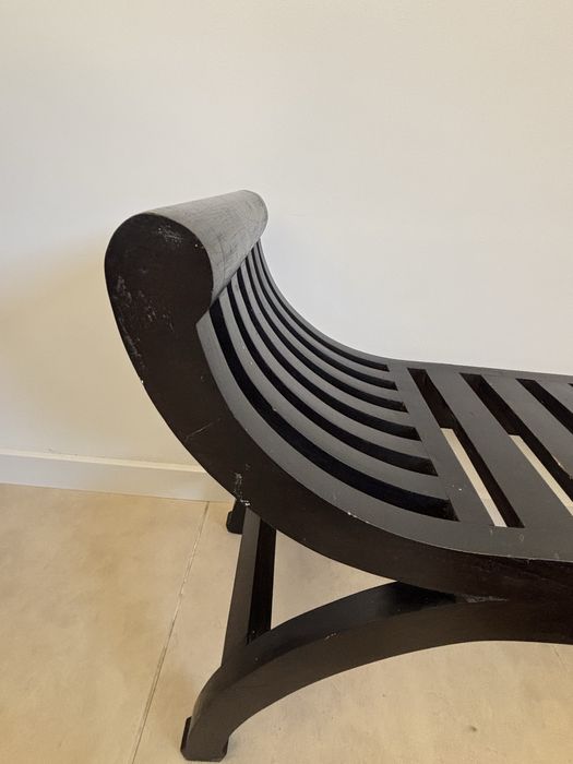 Ławeczka kolonialna siedzisko lite drewno