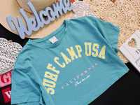 Zara - krótki t-shirt mega oversize California r 140