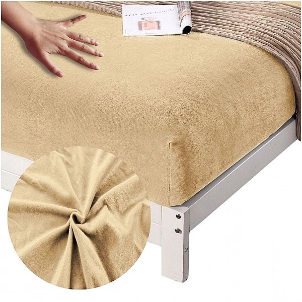 PRZEŚCIERADŁO miękkie PLUSZOWE mikrofibra 160x200 + 28cm z gumką MIŚ B