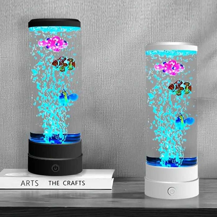Ночник Аквариум с плавающими рыбками» Bubble Lamp, 7 цветов RGB