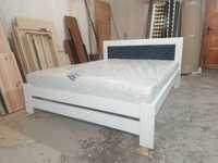 Дерев'яне ліжко двоспальне з м'якою спинкою 160х200 масив клена виробн