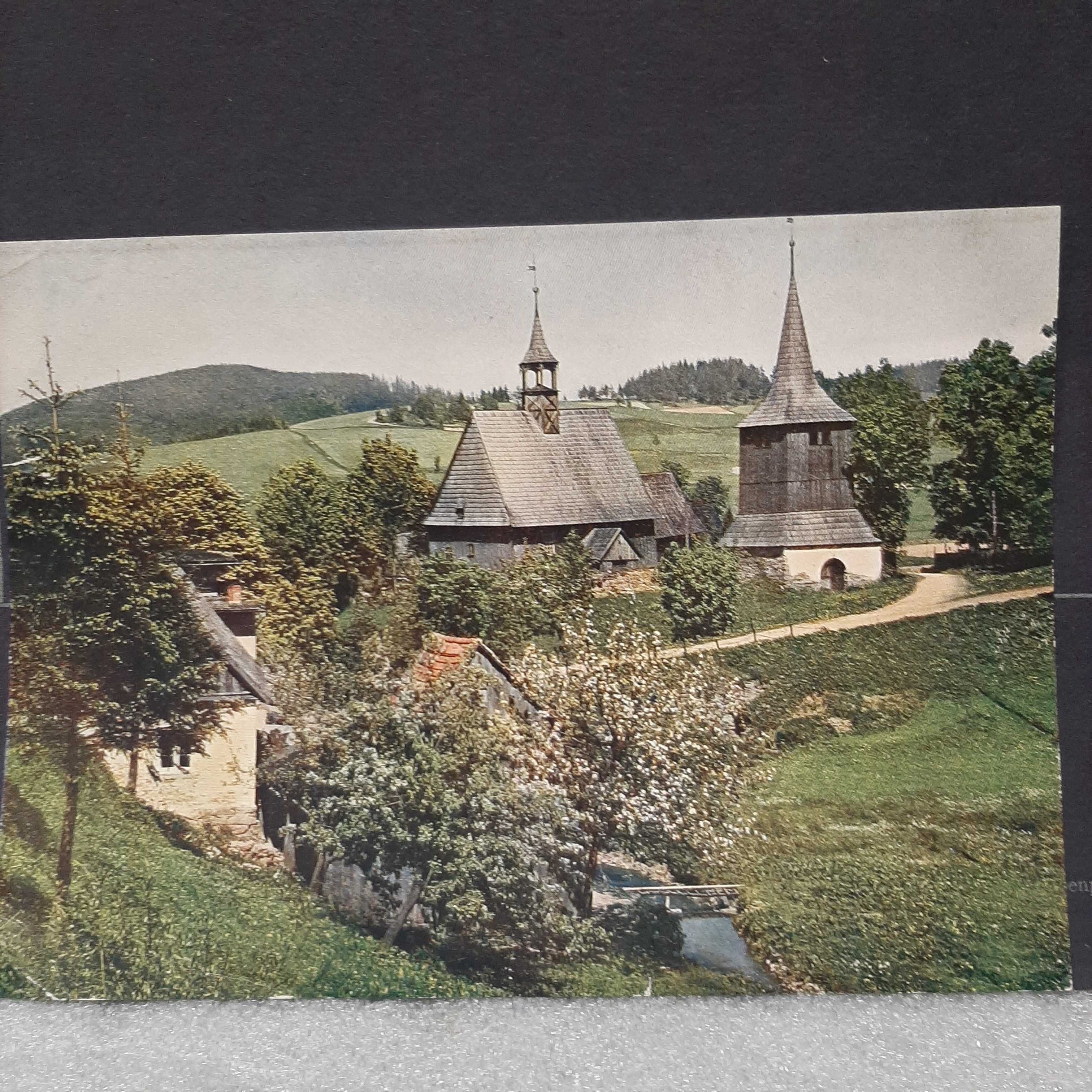 Fotogram Rybnica Leśna kościół 1923r.