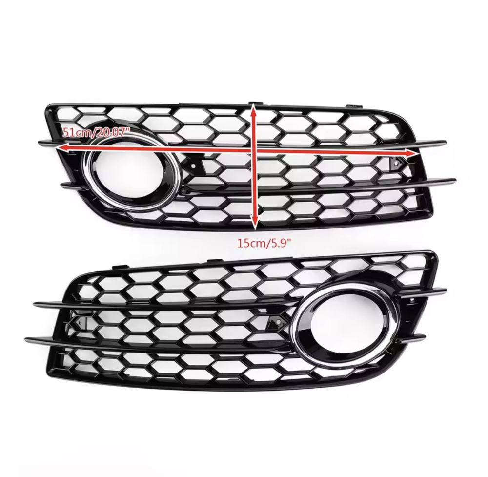 2x klatka zderzaka hrom halogen plaster miodu Audi A4 b8 s-line s4