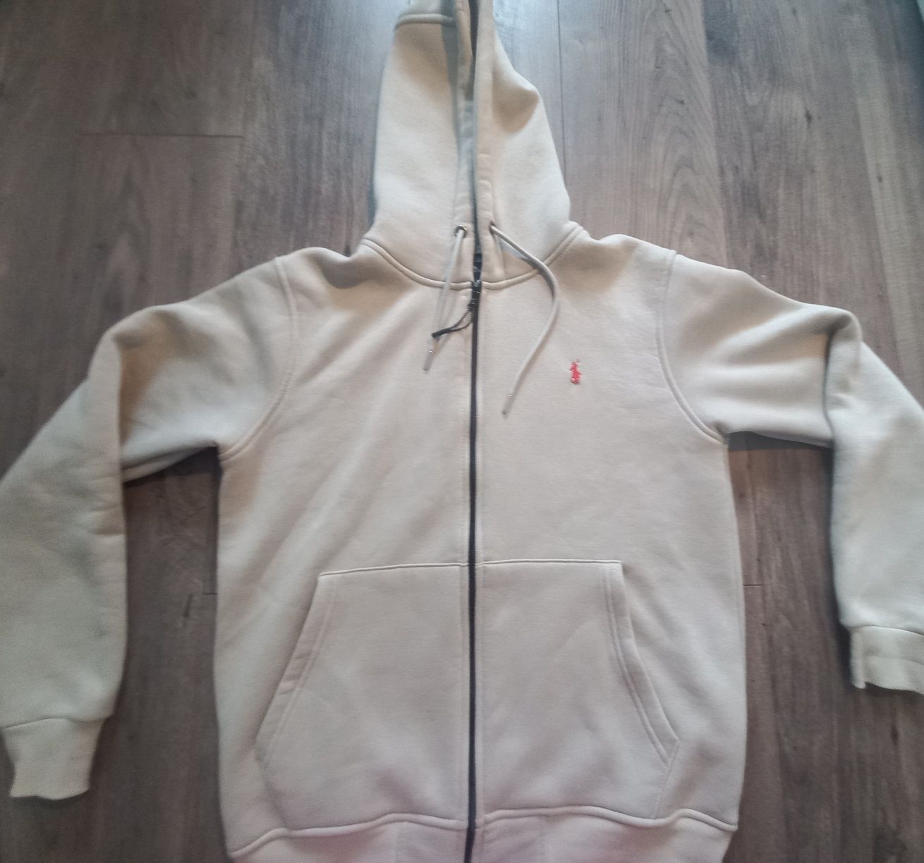 Bluza rozpinana Polo Raulph Lauren wyhaftowanym logo -kremowa