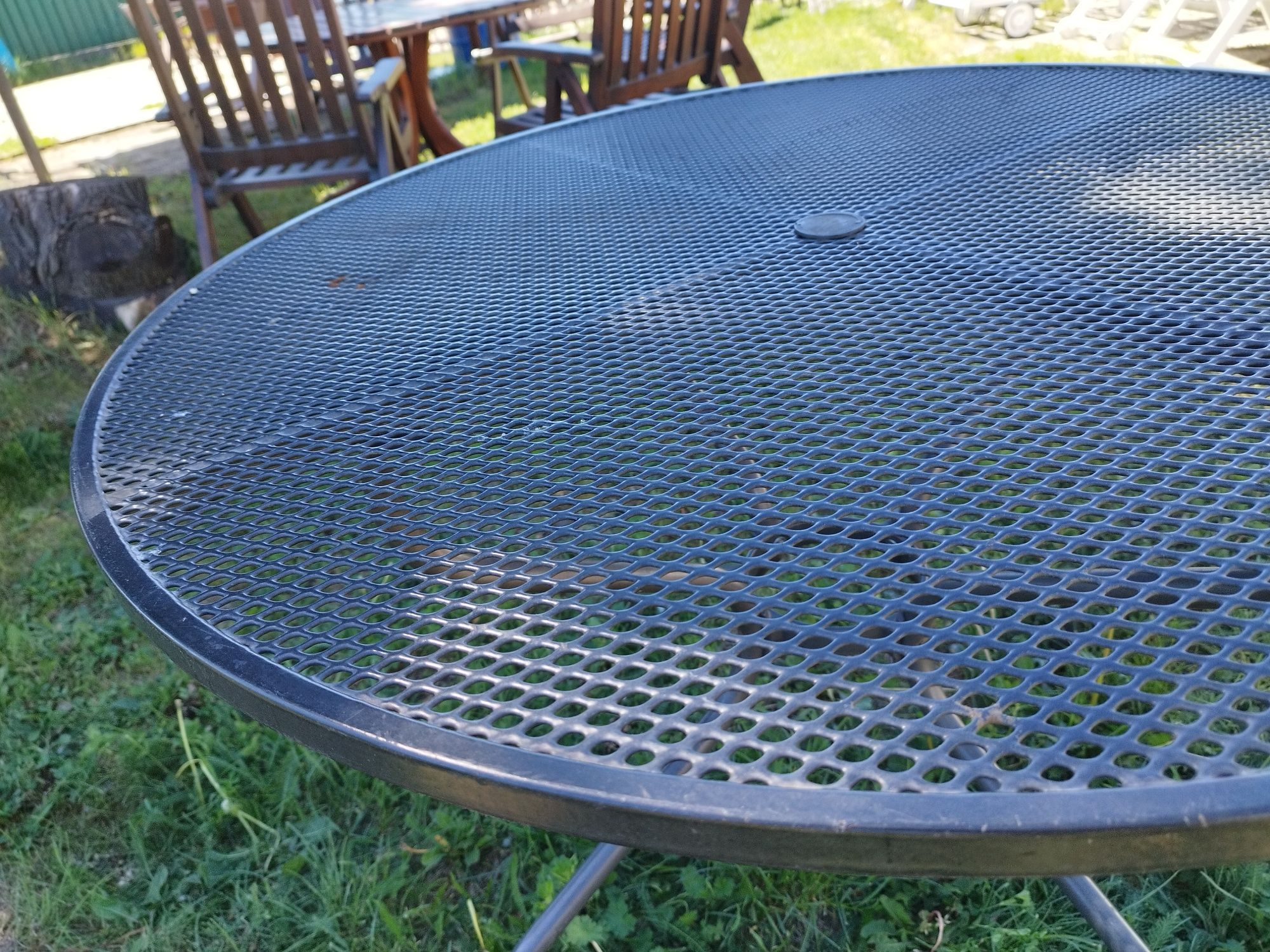 stół ogrodowy metalowy okrągły Vintage