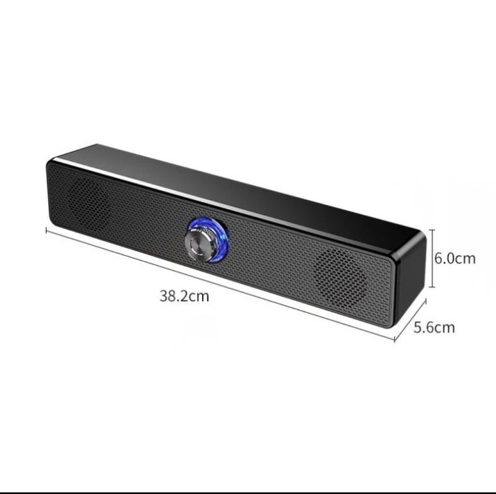 Mini Soundbar, Coluna Bluetooth e aux 3.5mm (Novo)