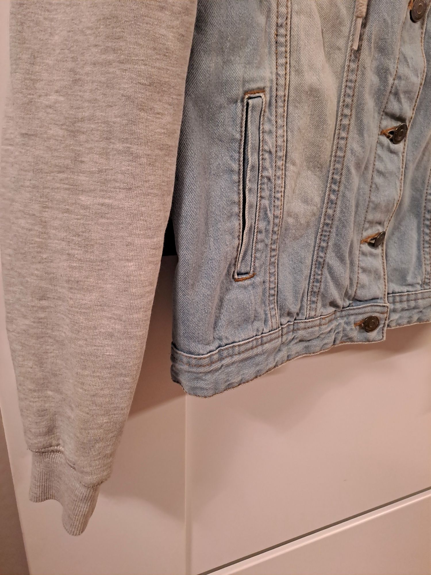 Damska bluza katana jeansowa z kapturem r.L