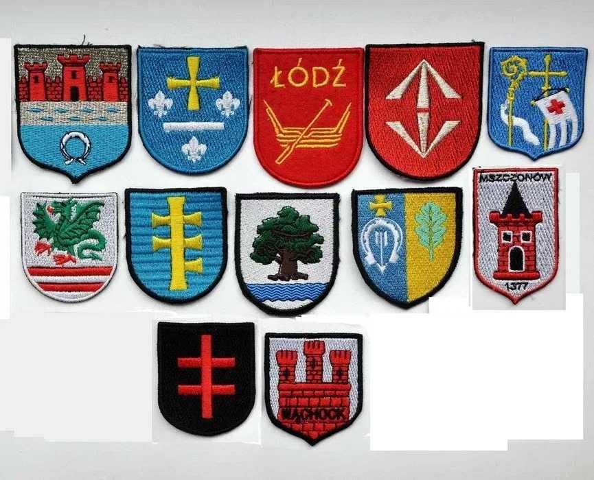 Herby miast Polski - Naszywki, emblematy, tarcze, patche, haft