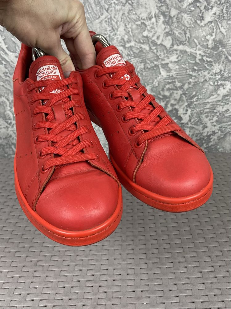 Adidas stan smith кроссовки кеды 43 размер кожаные красные