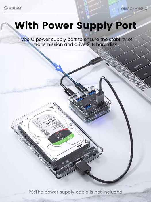 ORICO HUB/Card-Reader Концентратор - 5 Гбит/с 4 порта, SD/TF card, OTG