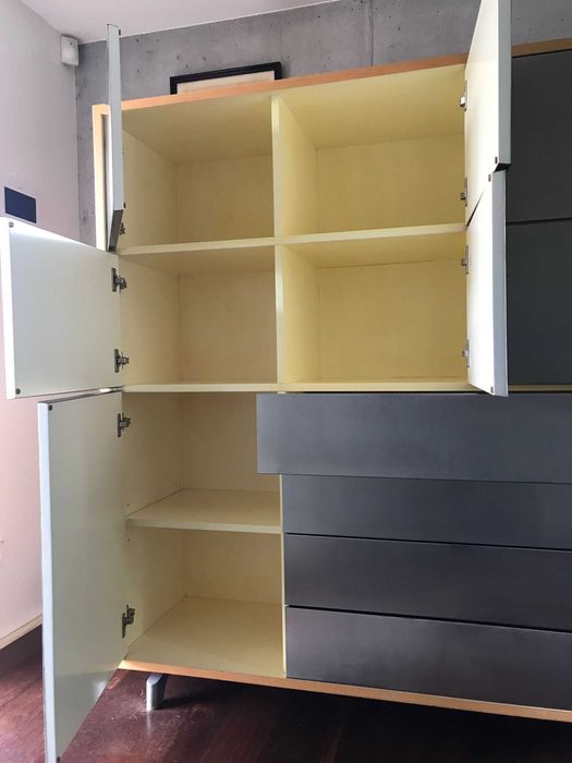 Móvel para sala (madeira e aço inox)