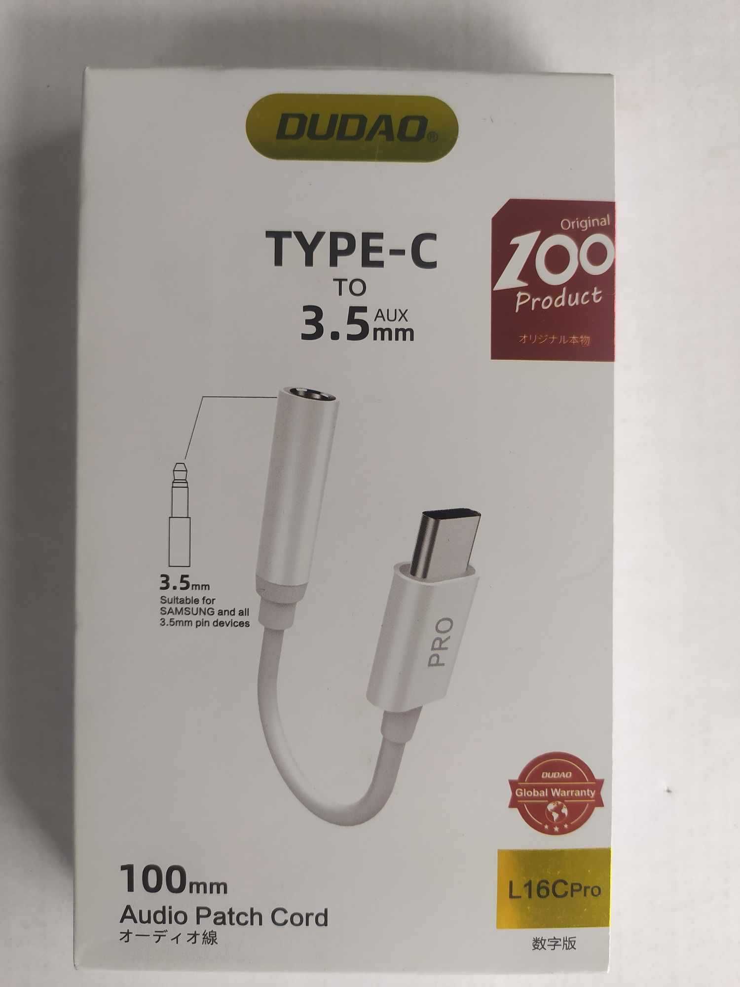 Adapter przejściówka z USB Typ C na gniazdo słuchawkowe 3,5 mm