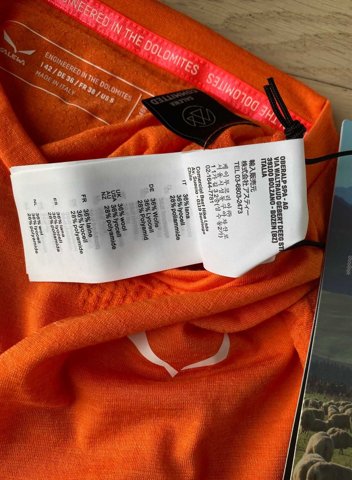 Koszulka damska Salewa z wełną merino roz.S