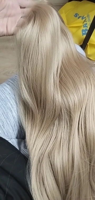 Włosy blond bardzo jasny siatka lace front  jak naturalne mieszane