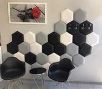 Panele Eko Skór heksagony tapicerowane