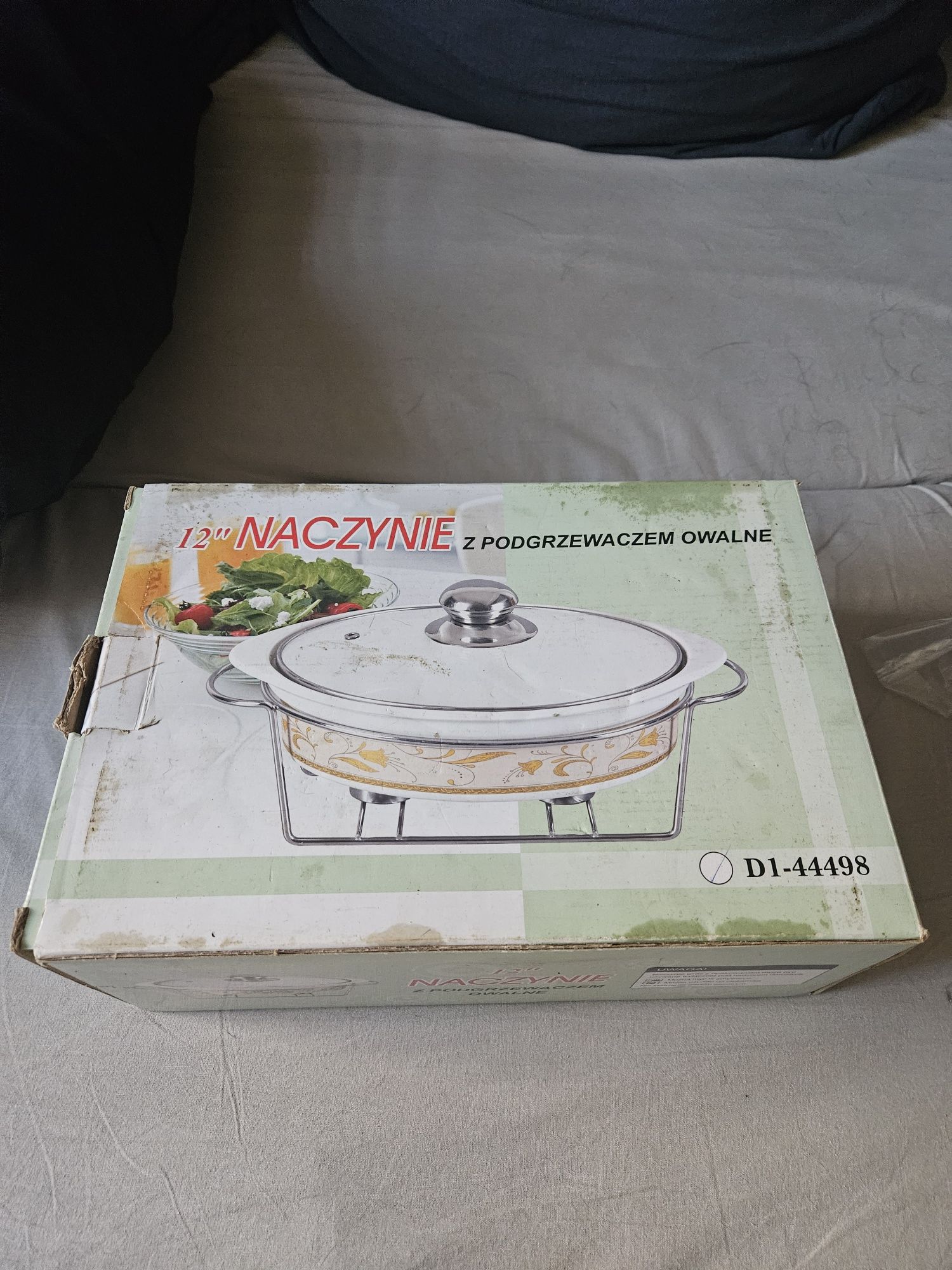 Naczynie z podgrzewaczem, owalne