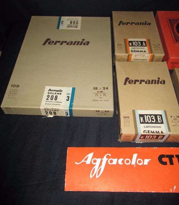 Caixas e album fotografia e slide Agfa Ferrania Kodak Minolta Vintage
