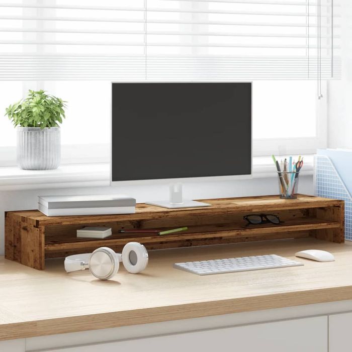 Vidaxl Półka Pod Monitor, Kolor Starego Drewna, 100X24X13 Cm