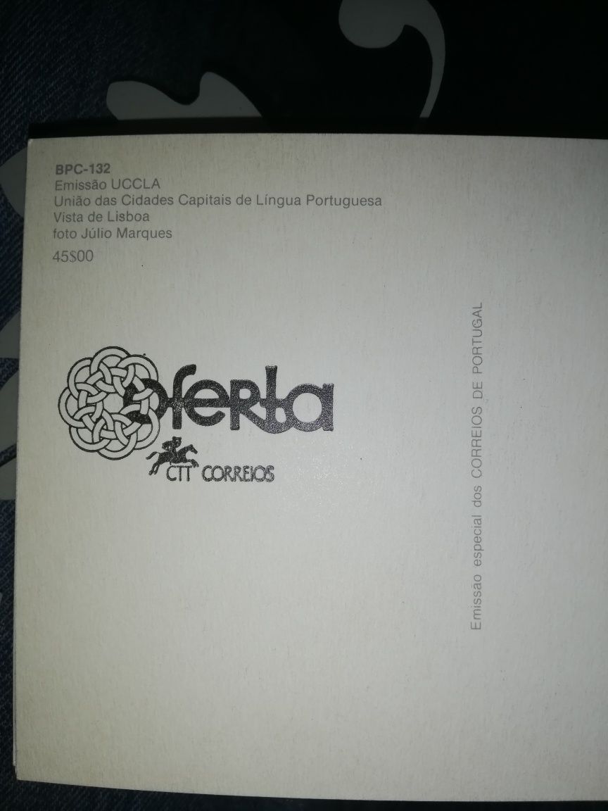 Postais com selo representado.