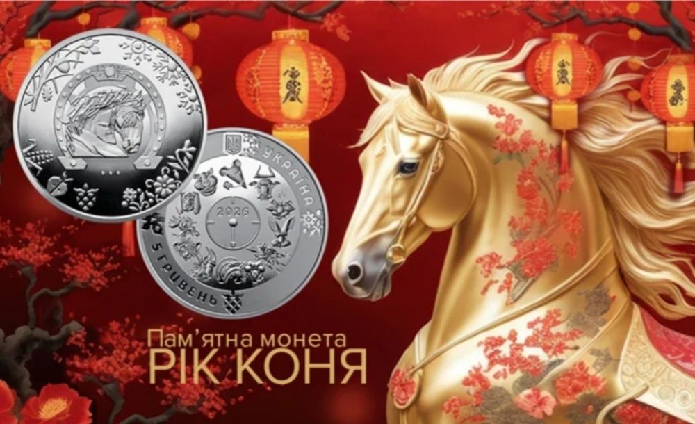 Рік коня монета в сувенірному пакуванні
