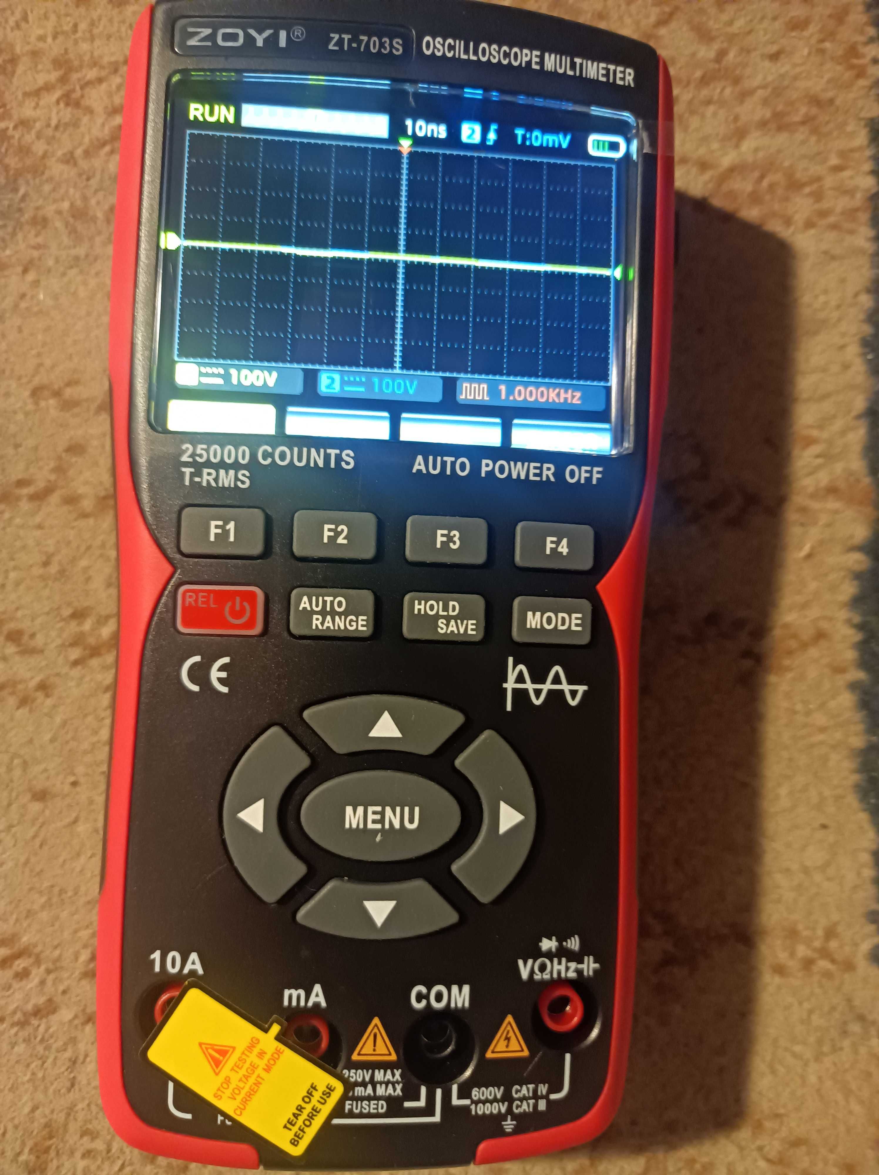 Zoyi ZT-703S oscyloskop 2x50Mhz, multimetr, generator, 2 sondy