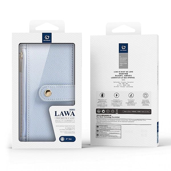 Etui skórzane Dux Ducis Lawa na iPhone 16e z odłączanym portfelem magn