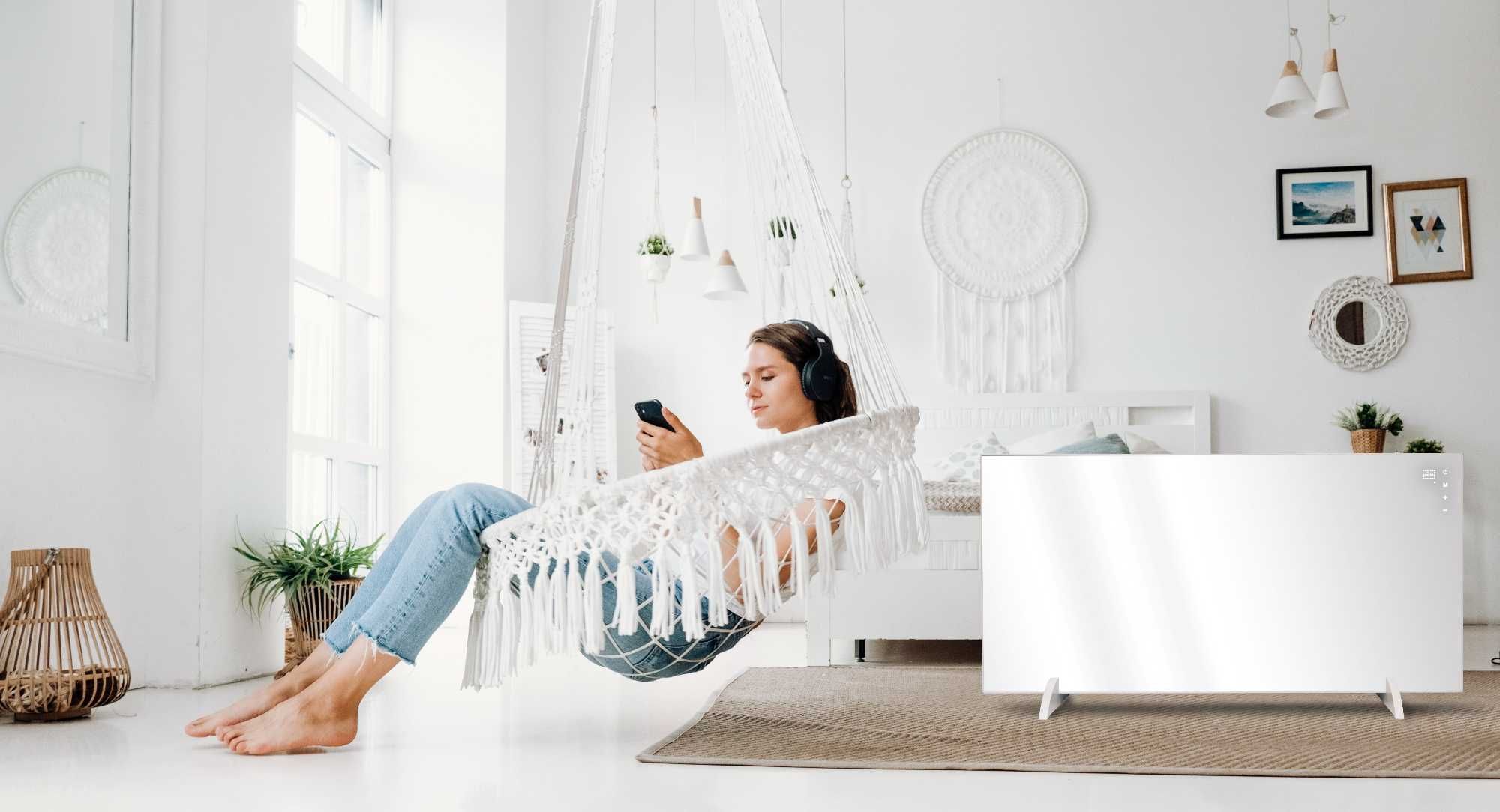 Grzejnik 770W na podczerwień promiennik DOTYK PILOT WIFI PANEL IR
